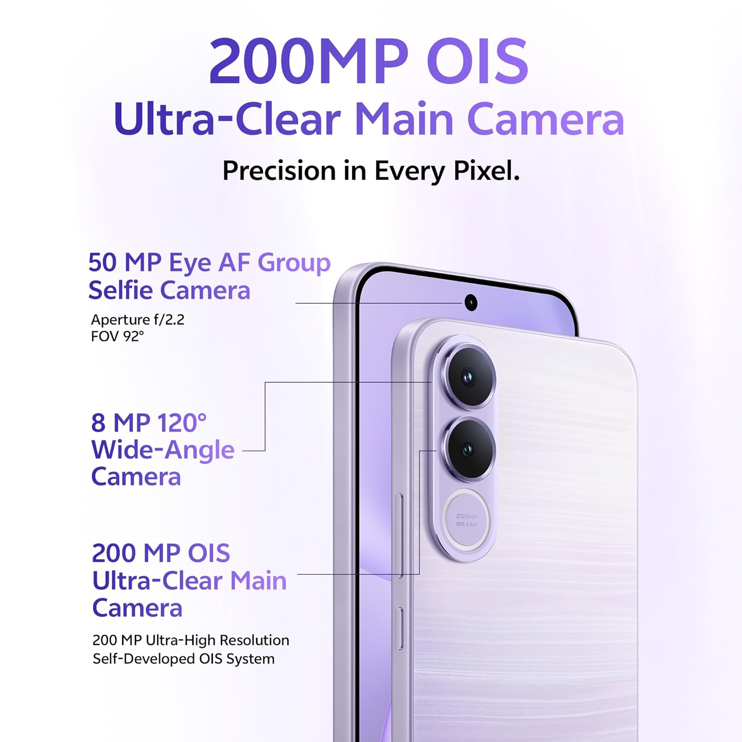 vivo V70 FE 5G (Northern Lights Purple, 8GB RAM, 256GB Storage)