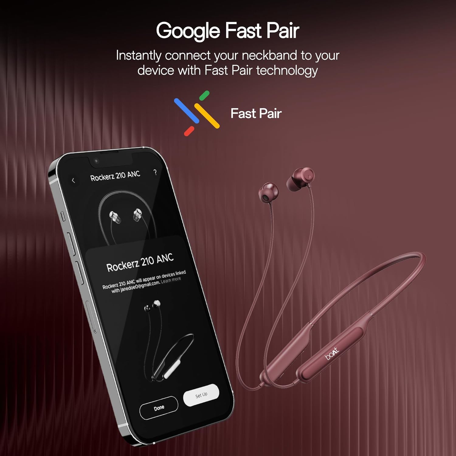 boAt Rockerz 210 ANC Bluetooth in Ear Neckband