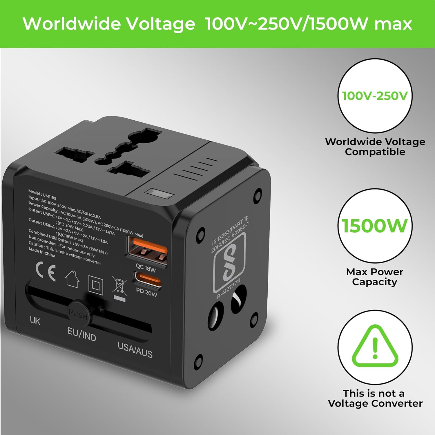 UltraProlink International All in One Universal Travel Adapter