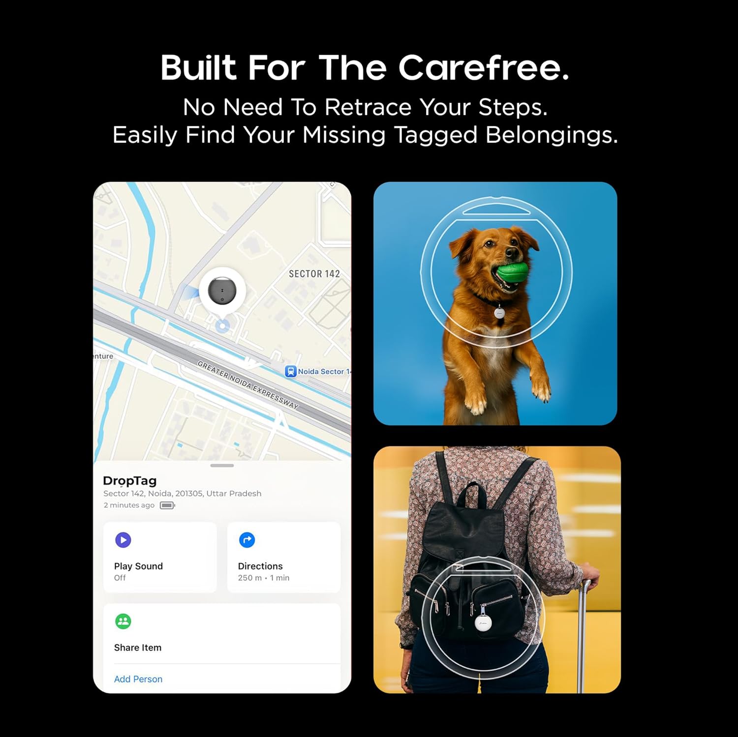 Pebble Drop Tag Worldwide Tracking | Apple Find My App Compatible