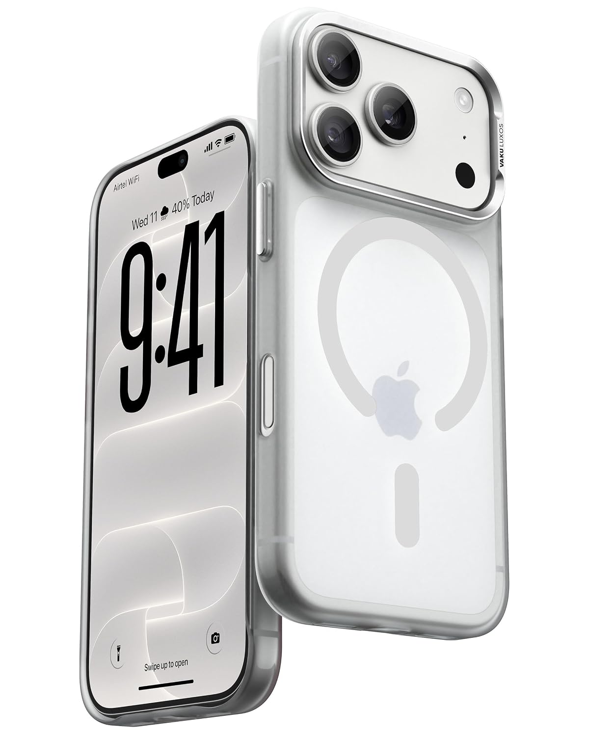 Vaku Luxos® MISTRO Magpro Transparent TPU Back Cover Case for iPhone 18 Pro |Frosted Matte