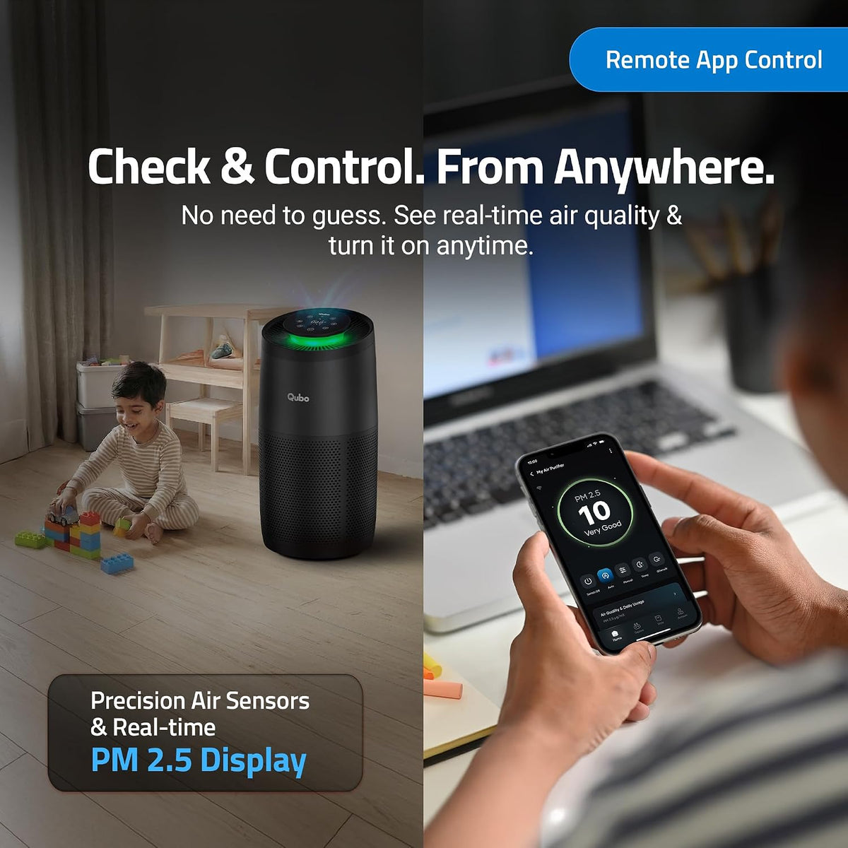 Qubo R700 Smart Air Purifier for bedroom & living room by Hero|Up to 700 SqFt
