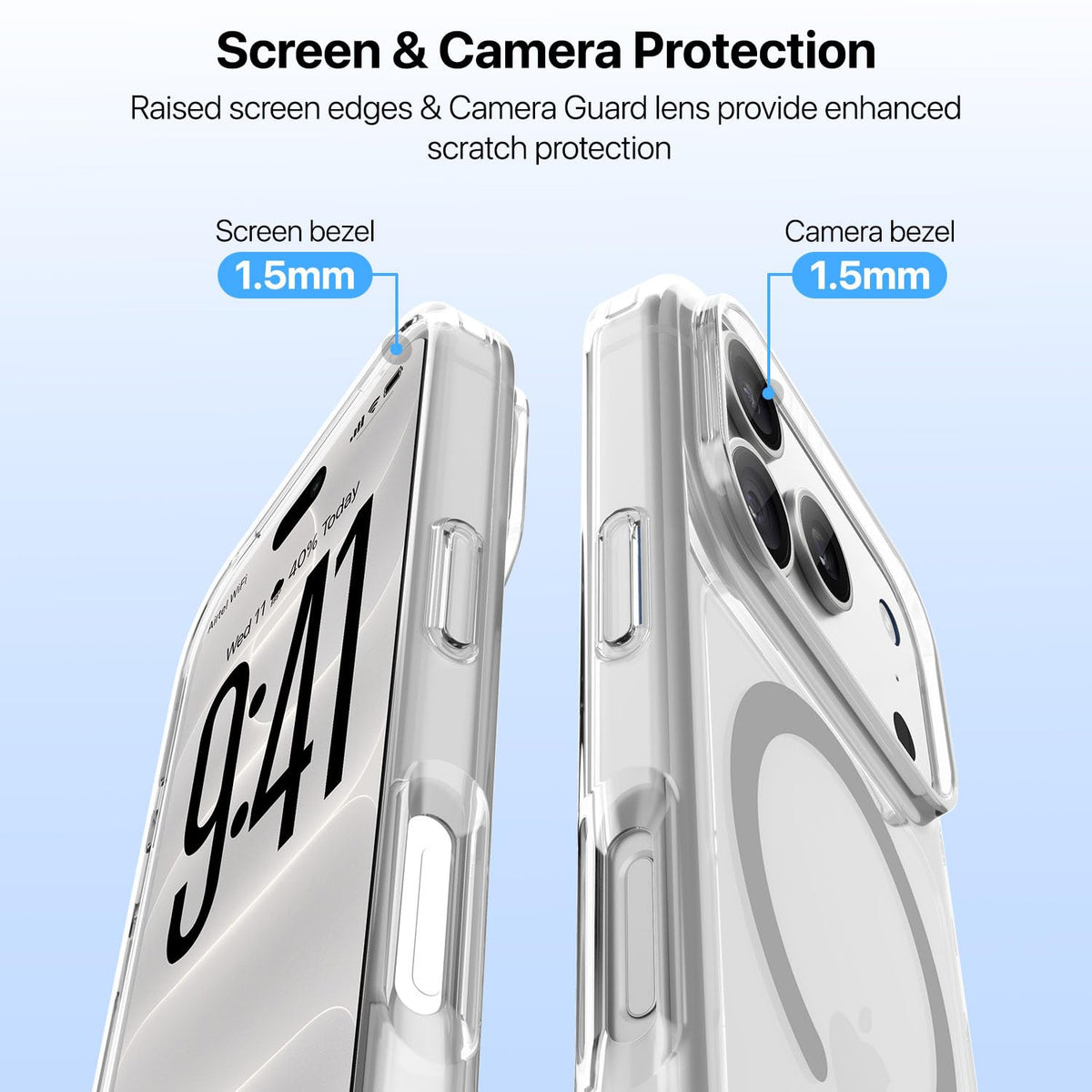 Vaku Luxos® KLYRA Magpro Transparent TPU Back Cover Case for iPhone 18 Pro | Crystal Clear