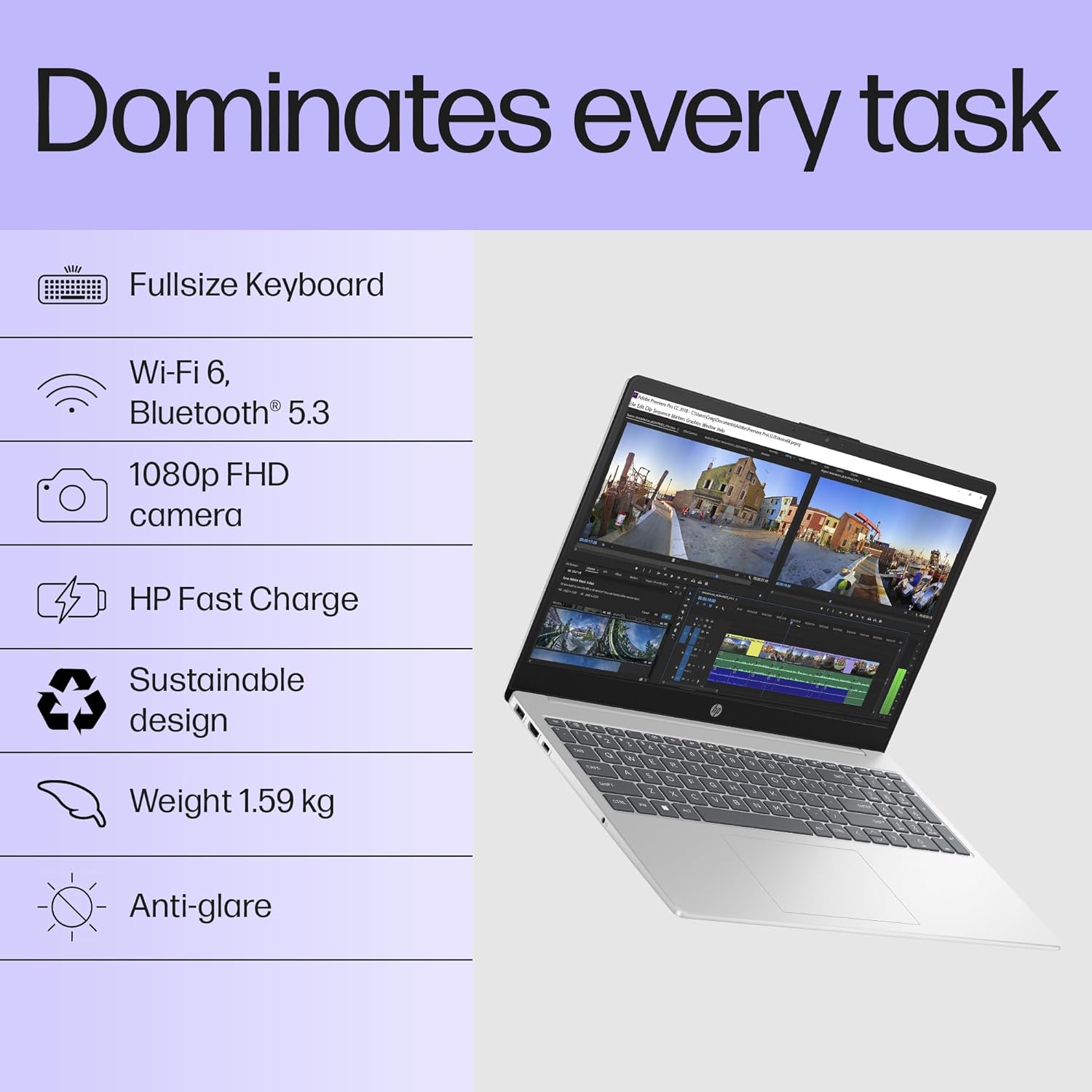 HP 15, 13th Gen Intel Core i3-1315U (15-FD0465TU)