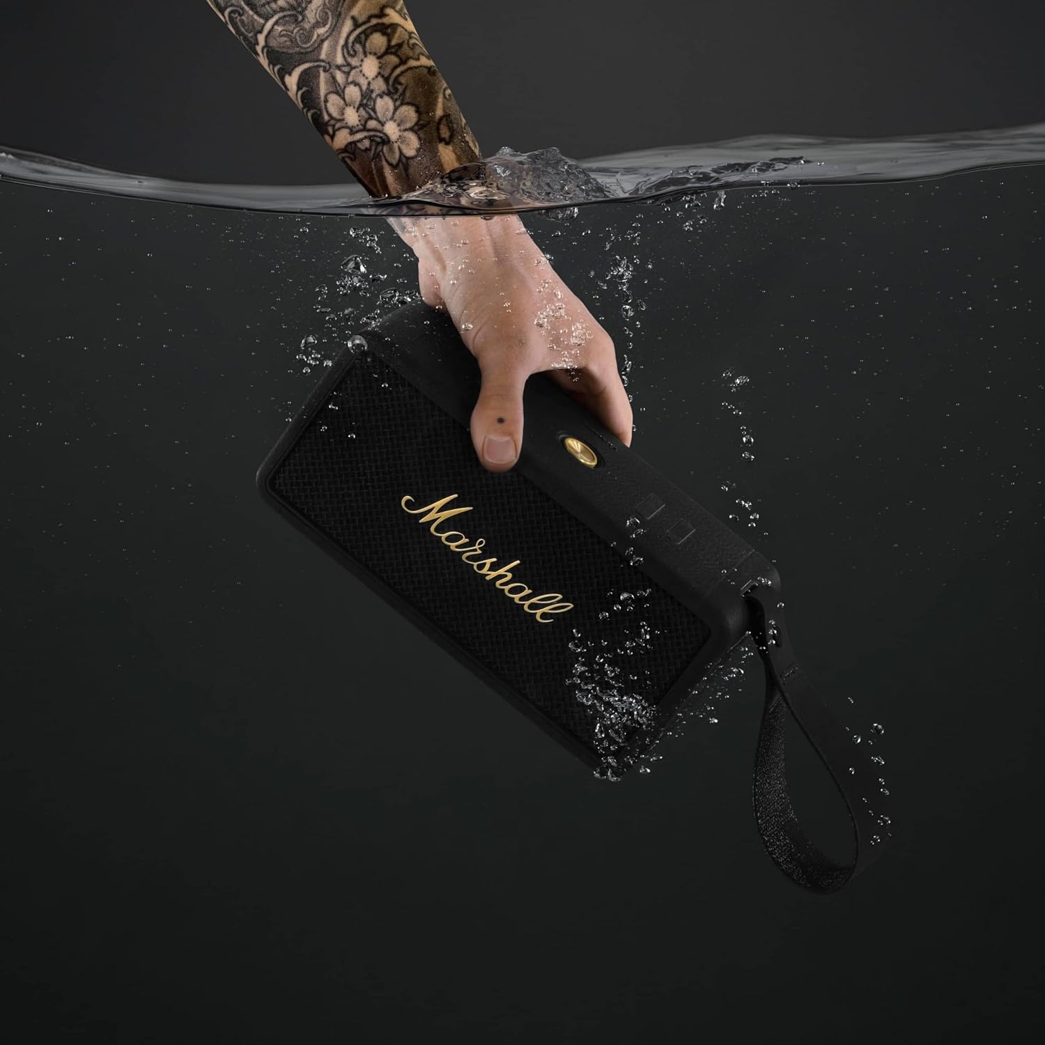 Marshall Middleton Portable Bluetooth Speaker - Black & Brass