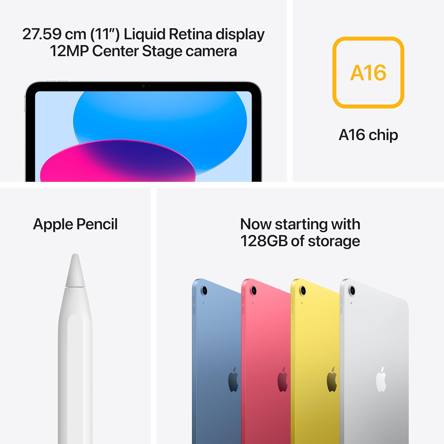 Apple iPad 11″: A16 chip, 27.69 cm (11″) Model
