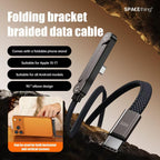 Spacething Titanlink USB Type-C to USB Type-C Braided Cable with Built-In Phone Stand
