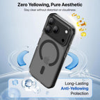 Vaku Luxos® KLYRA Magpro Transparent TPU Back Cover Case for iPhone 18 Pro Crystal Clear Shockproof | Black