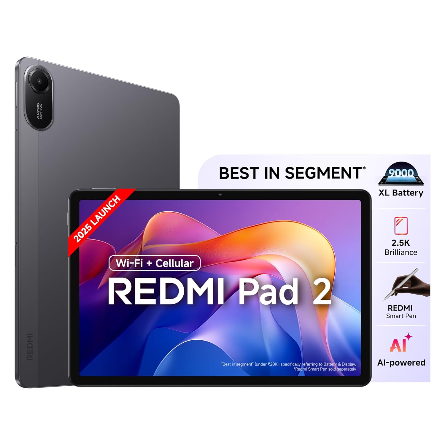 Redmi Pad 2 Wi-Fi + Cellular, Active Pen Support