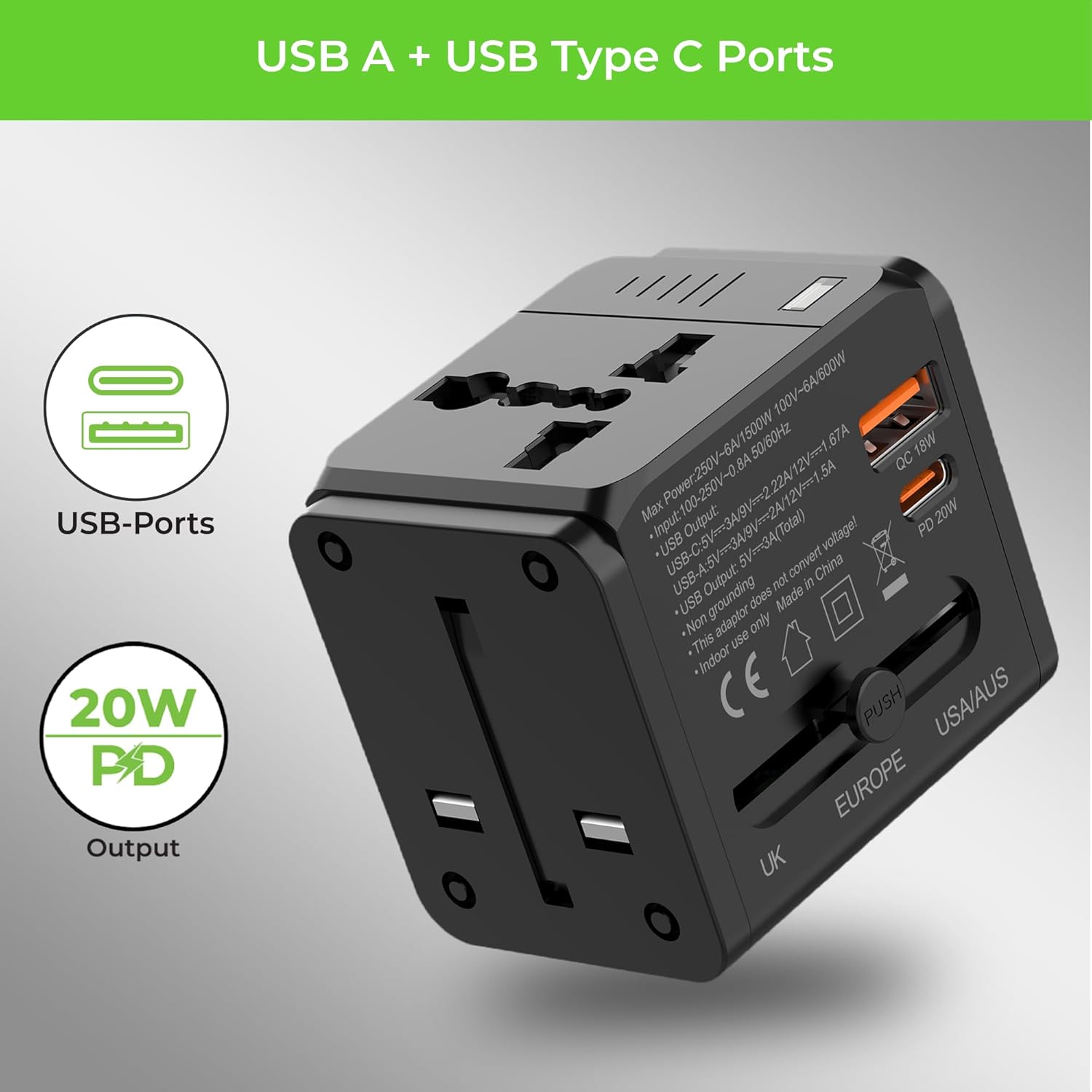 UltraProlink International All in One Universal Travel Adapter