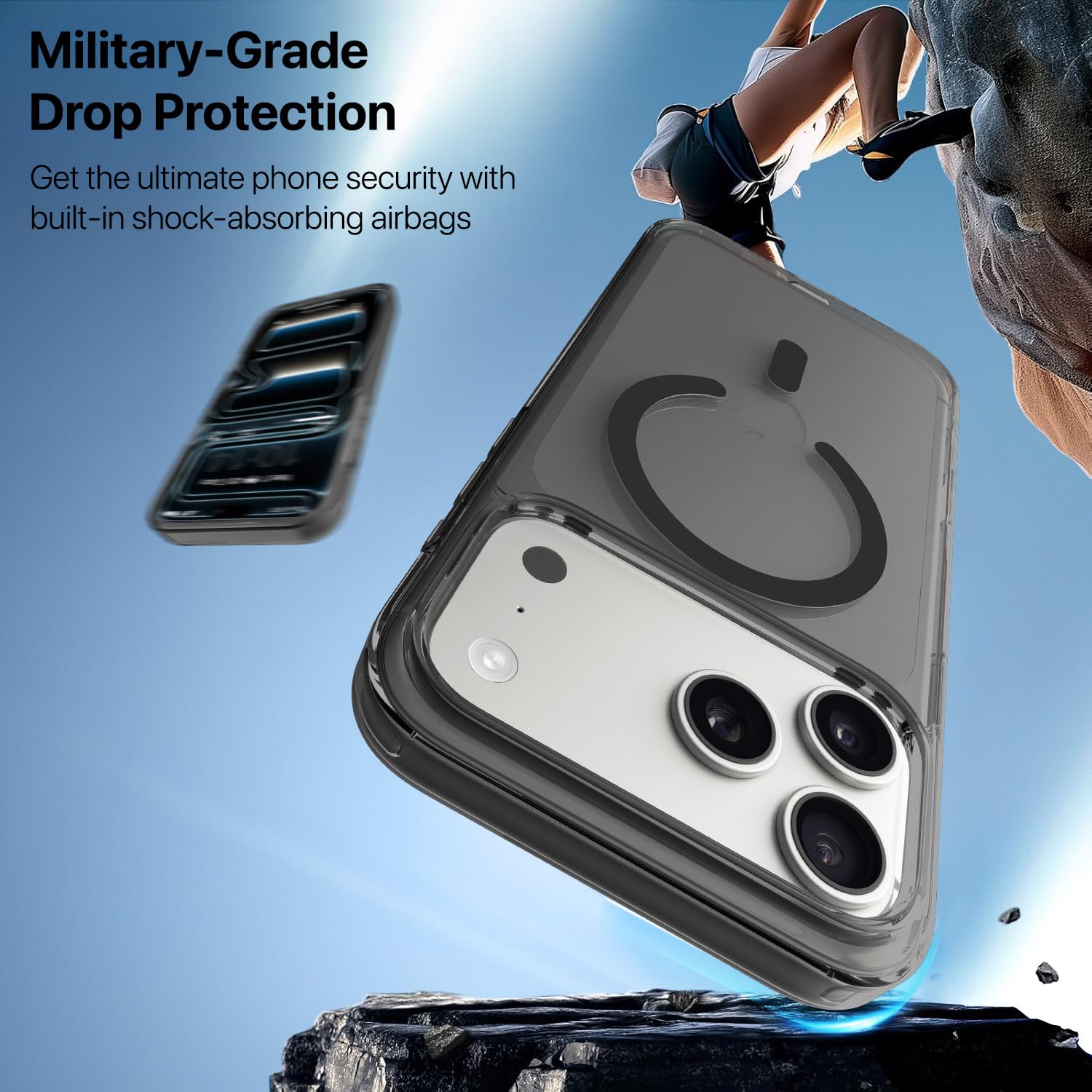 Vaku Luxos® Glassy Magpro TPU for iPhone 17 Pro Max (Smokey Transparent)
