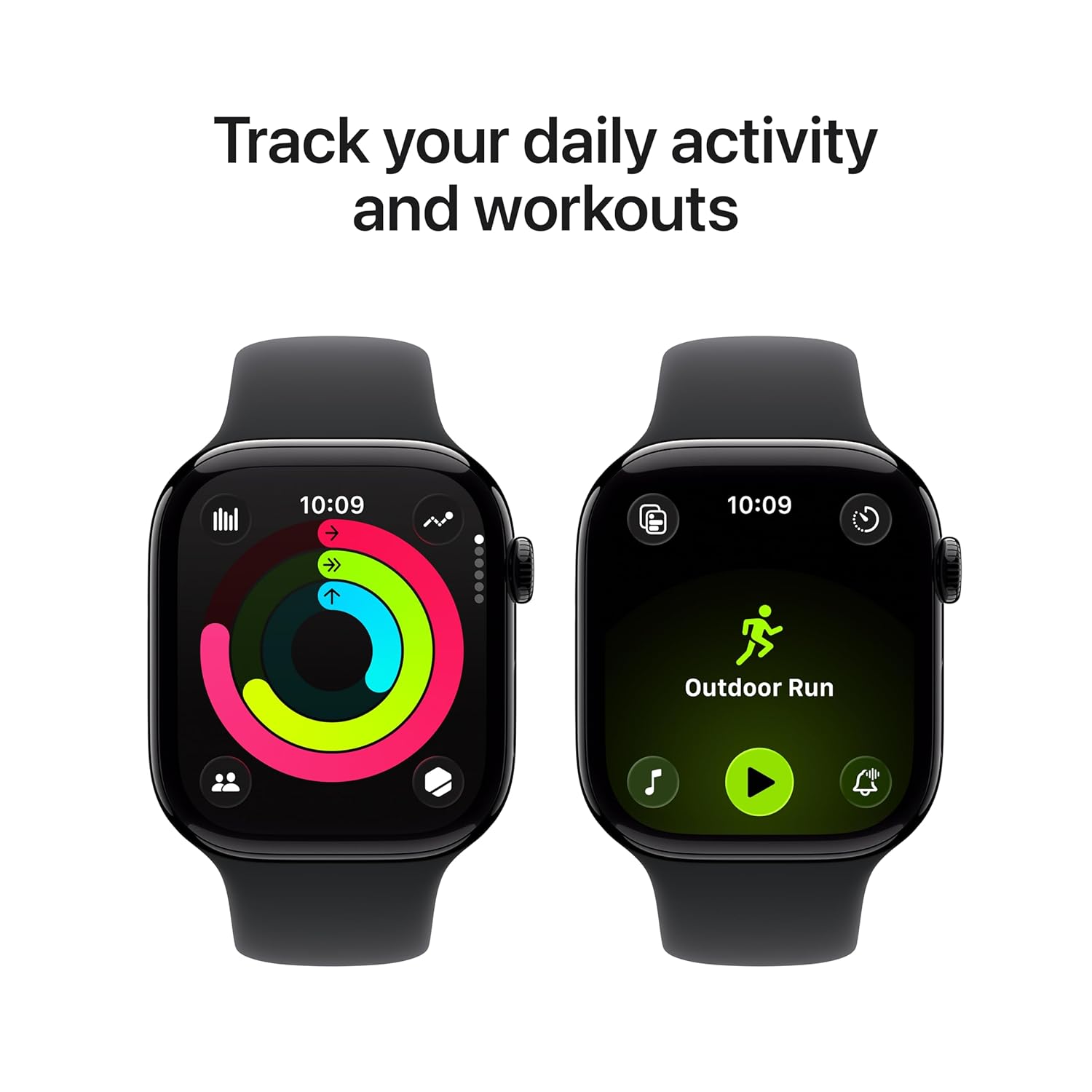 Apple Watch Series 11 GPS 46mm Jet Black Aluminium Case with Black Sport Band