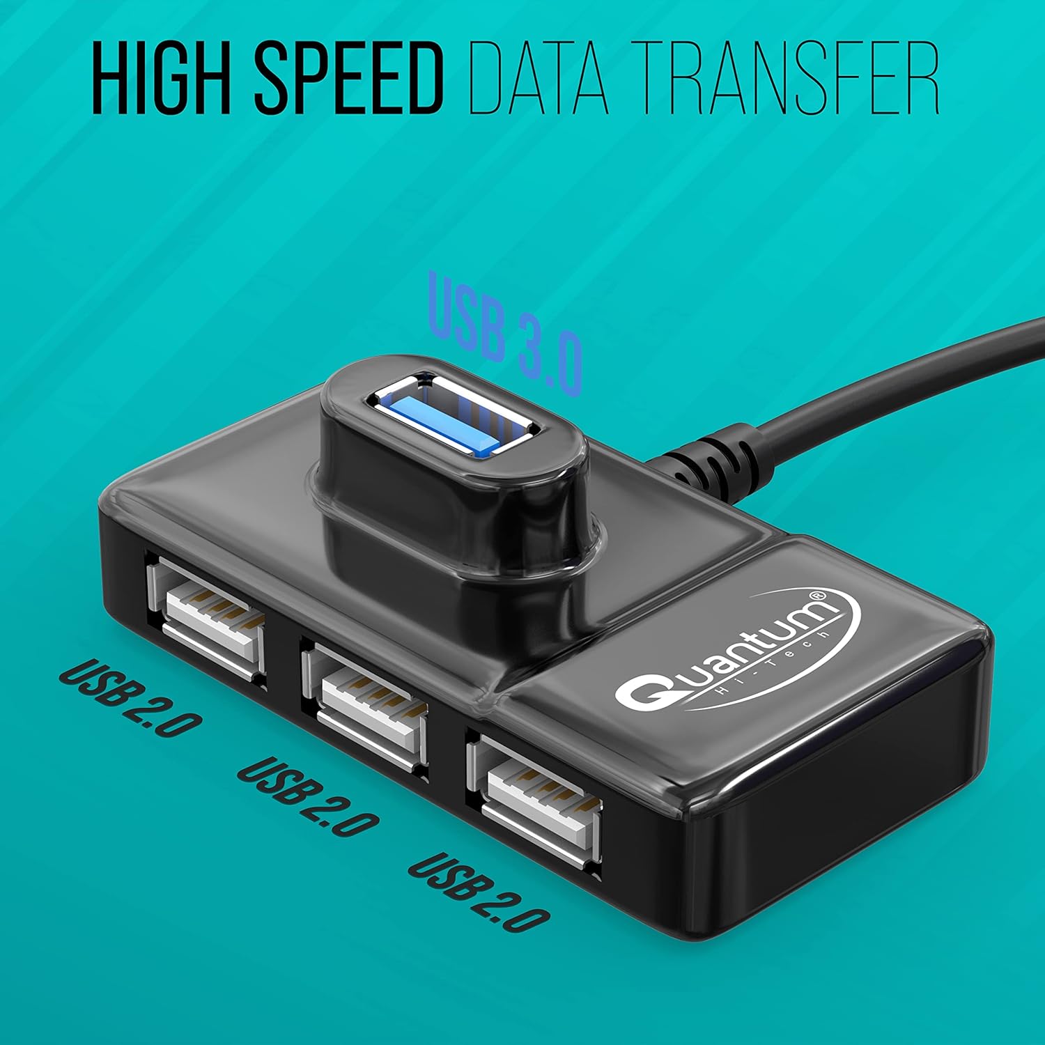 Quantum 4 Port USB Hub (1 Port 3.0 & 3 Port 2.0)