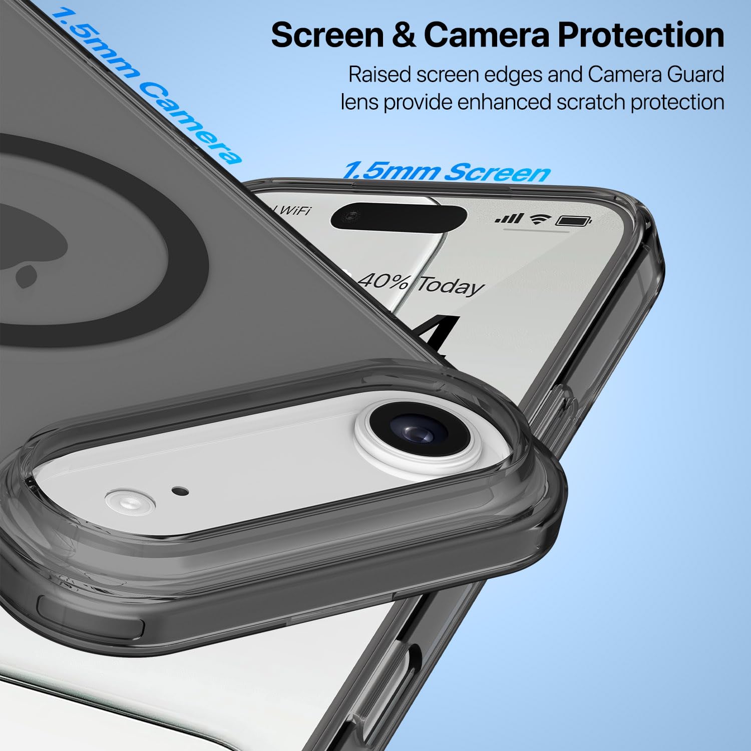 Vaku Luxos® Glassy Magpro Smokey Transparent TPU Case for iPhone 17 Air - Smokey Grey