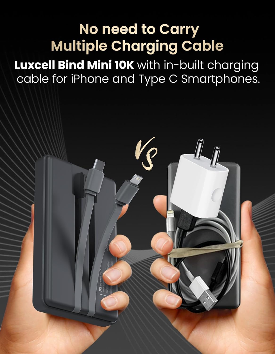 Portronics Luxcell Bind Mini 10k 10000mAh Nano Powerbank with 22.5W Fast Charging