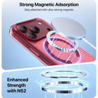 Vaku Luxos® KLYRA Magpro MagSafe Transparent TPU Back Cover Case for iPhone 18 Pro Max Crystal Clear |Dark Cherry