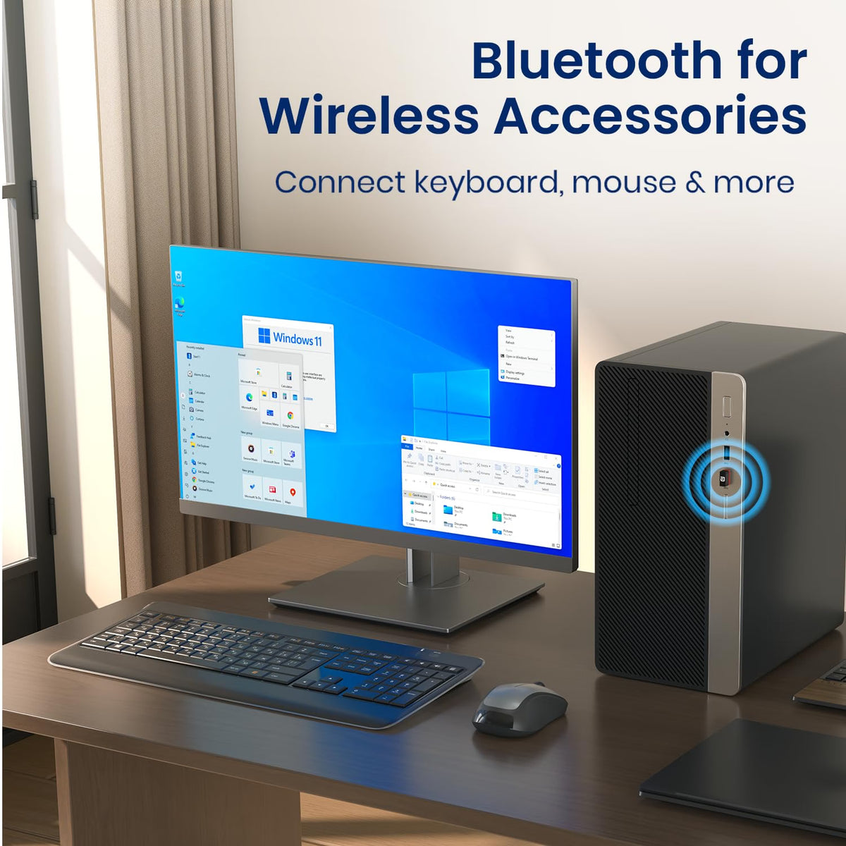 Portronics BlueFi Nano USB Wi-Fi & Bluetooth Adapter, Dual-Band 2.4GHz