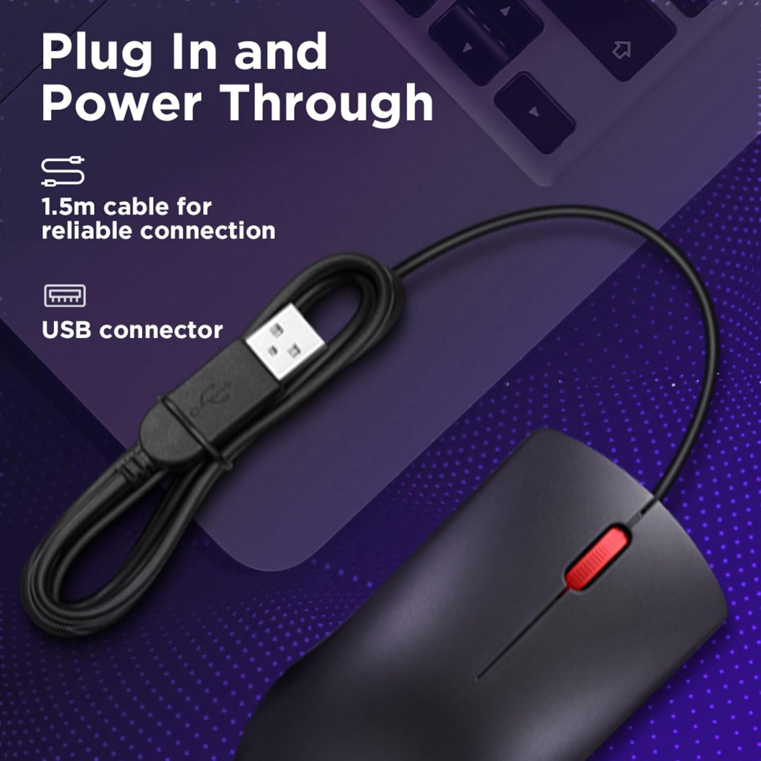Lenovo 120 Wired Plug & Play USB Mouse