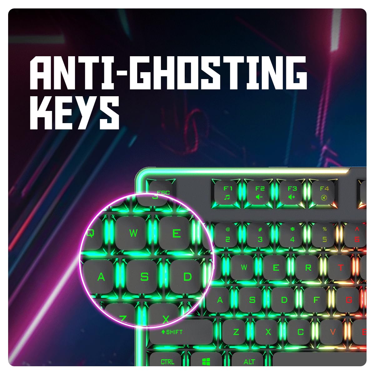 Cosmic Byte CB-GK-20 Styx TKL Membrane Gaming Keyboard with Rainbow LED (Black