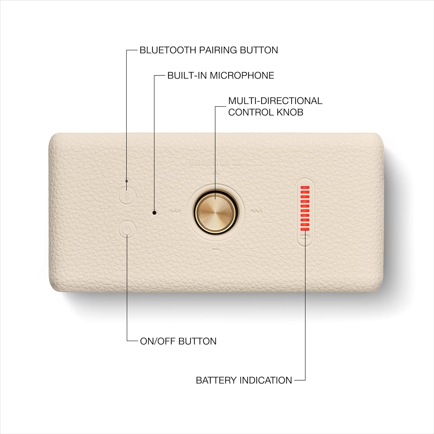 Marshall Emberton III Compact Portable Bluetooth Speaker - Cream
