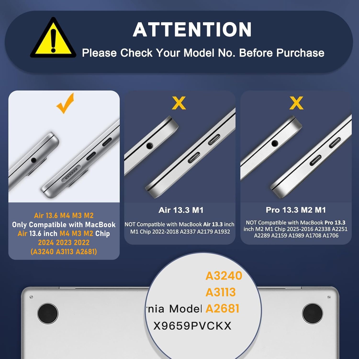 Dyazo Laptop Case Compatible for 2022|2024|2025|2026 MacBook Air 13.6 inch