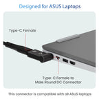Ambrane USB C to Smart Tip Connector for ASUS Laptops
