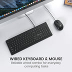 Portronics Keytonic Keyboard and Mouse Combo with USB Cable, 12 Function Shortcut Keys, Full-Sized Keyboard, High-Precision Mouse, for PC, Laptop (Black)