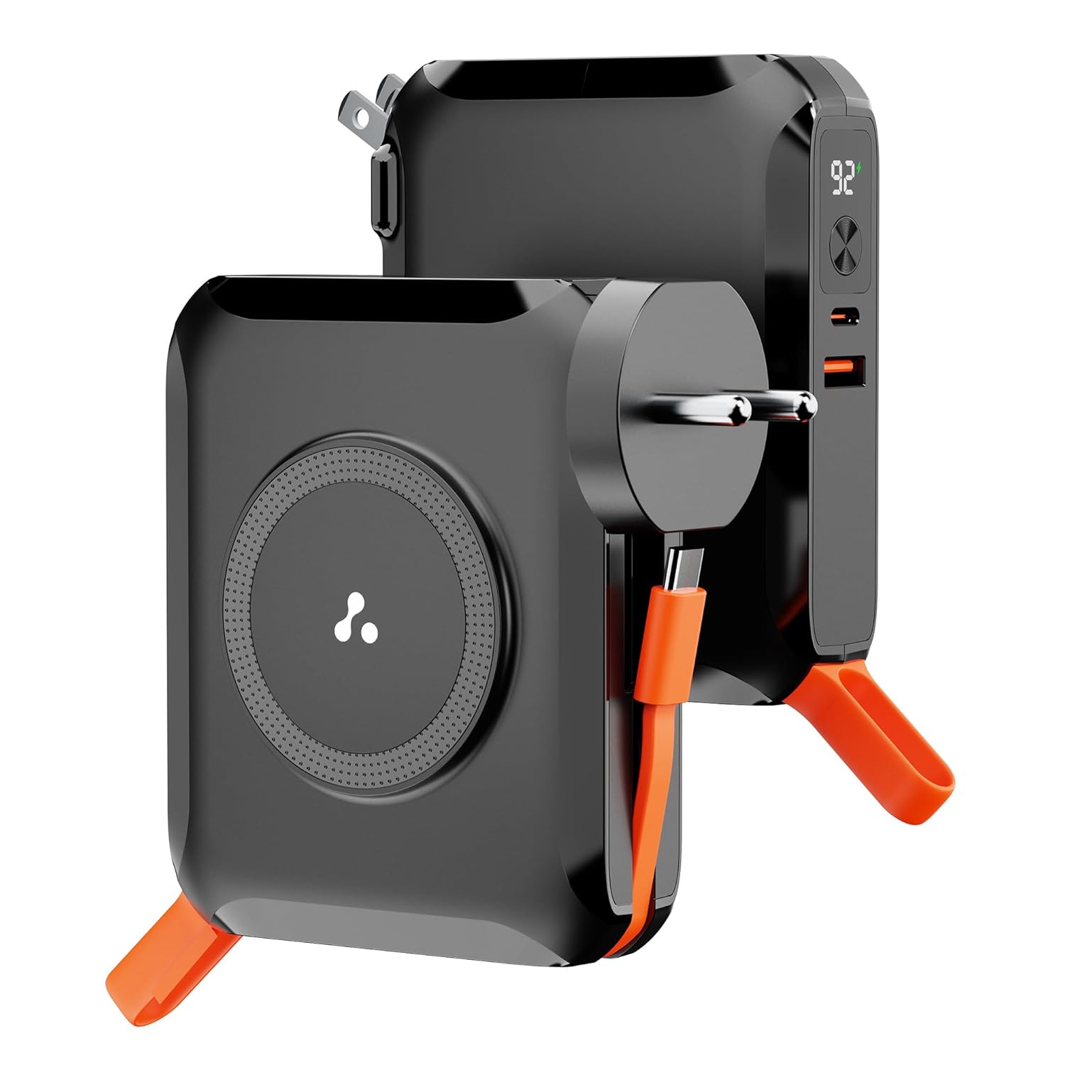 Ambrane 4-in-1 Powerbank, Magsafe Wireless & Laptop Charging with Inbuilt Type C Cable