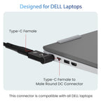 Ambrane USB C to Smart Tip Connector for Dell Laptops
