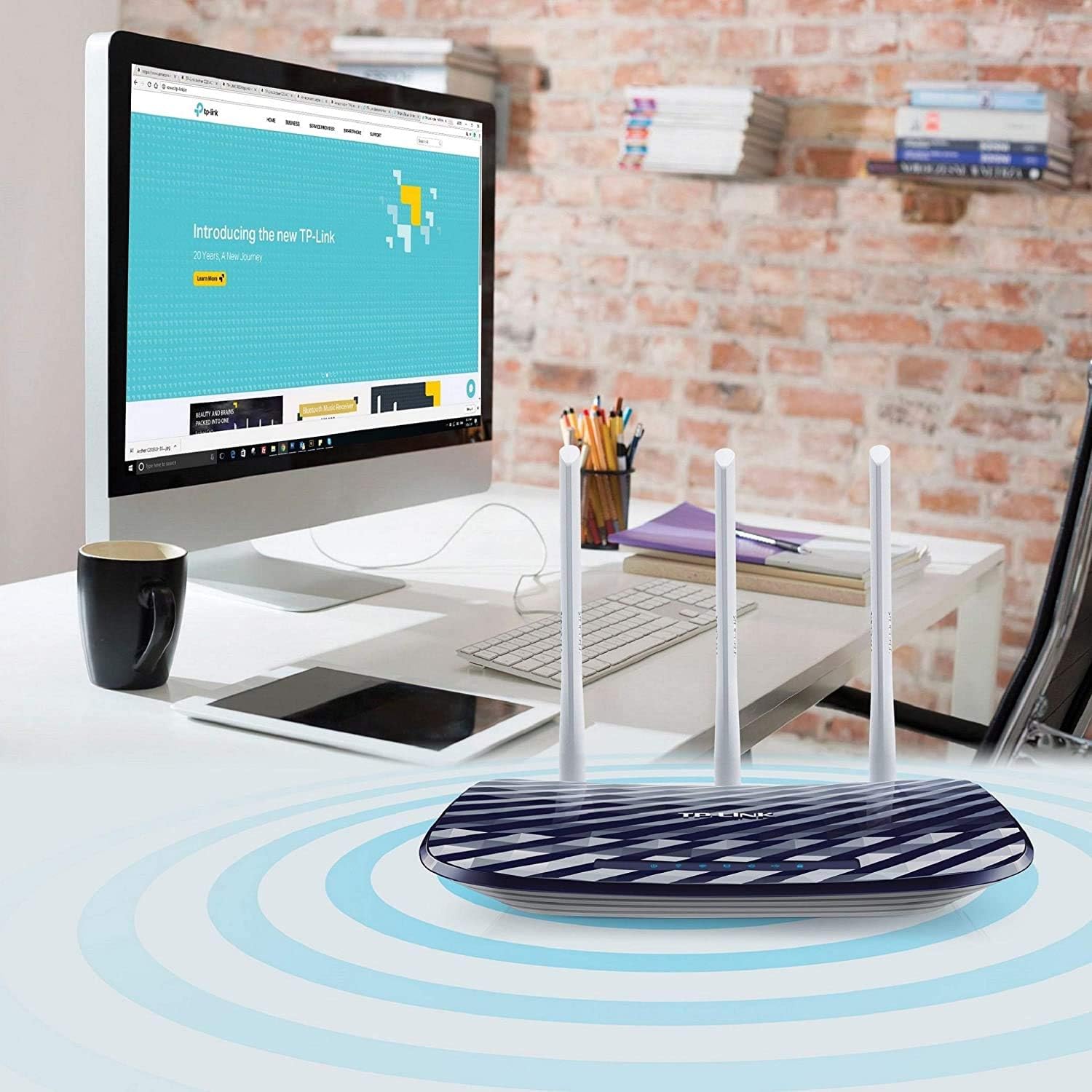 TP-Link AC750 Dual Band Wireless Cable Router,(Archer C20) Blue