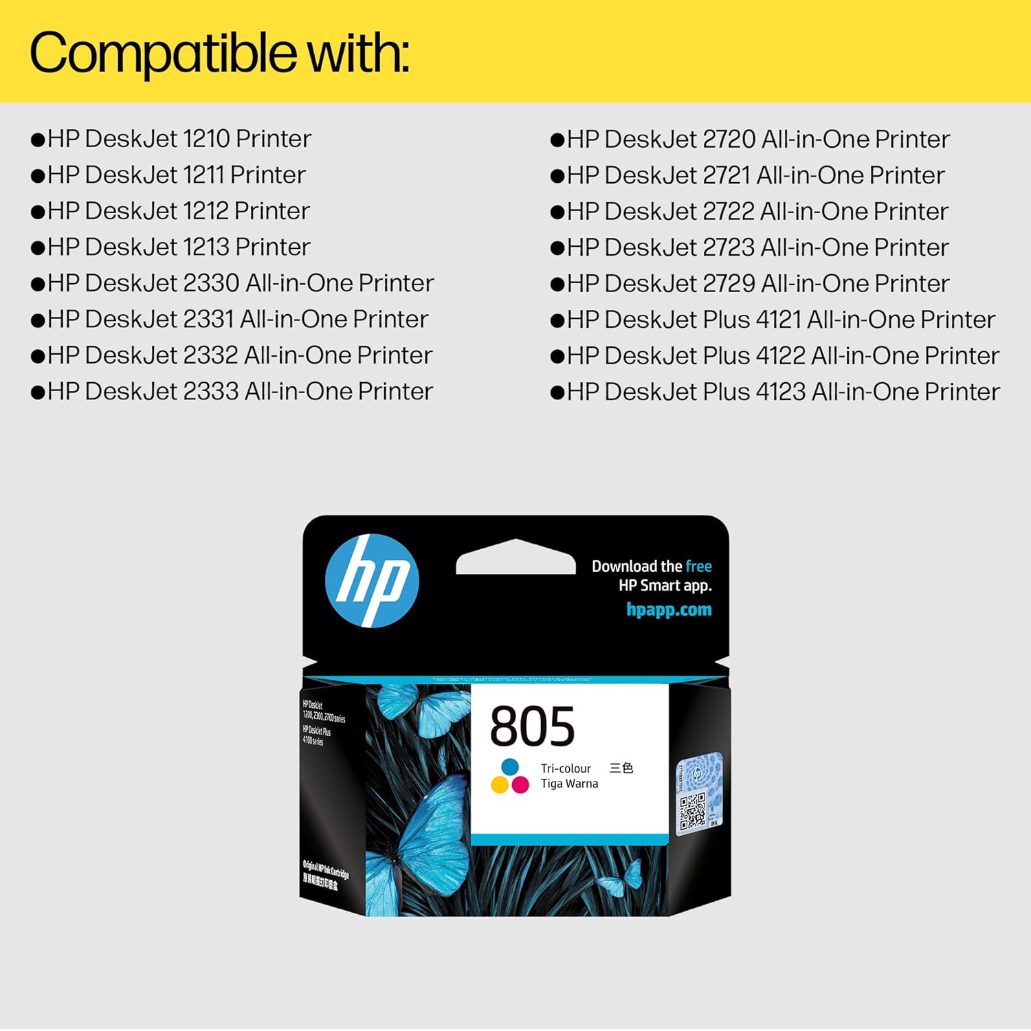 HP 805 Tri-Color Original Ink Cartridge