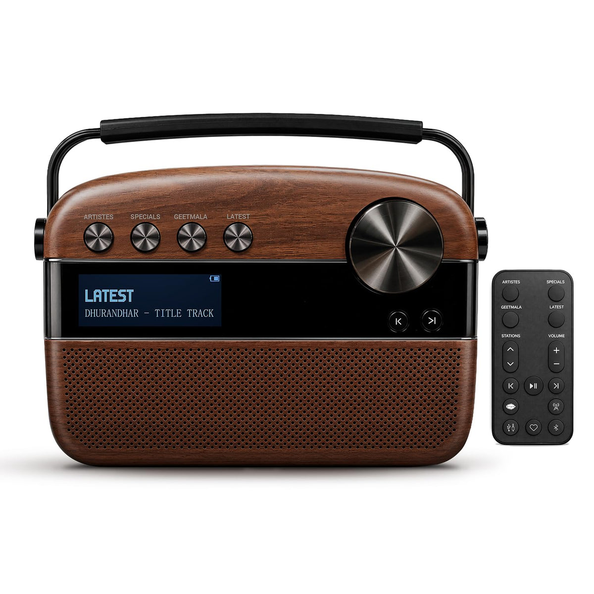 Saregama Carvaan 3.0 Hindi Legends to Latest Music Player, Antique Oak