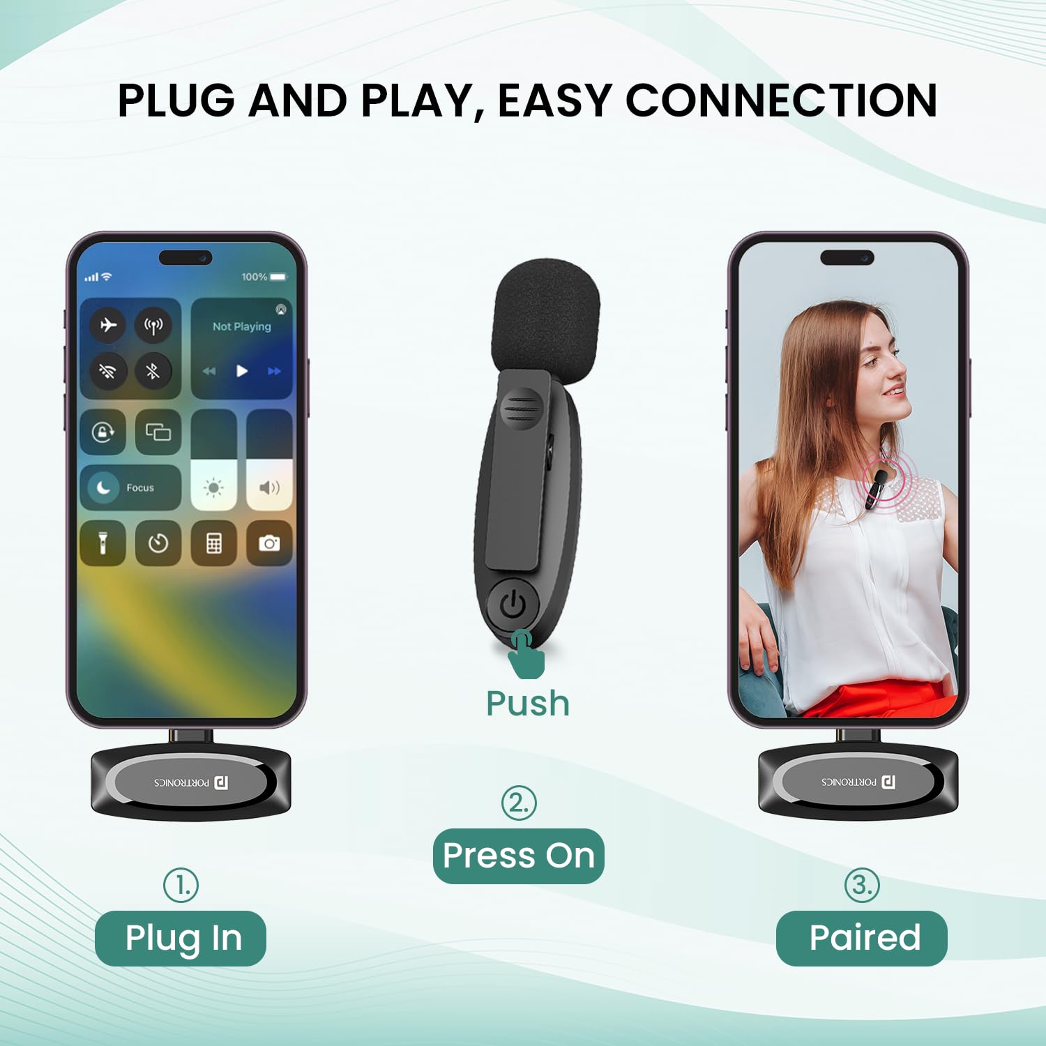 Portronics Dash 7 Omnidirectional Type C Wireless Microphone