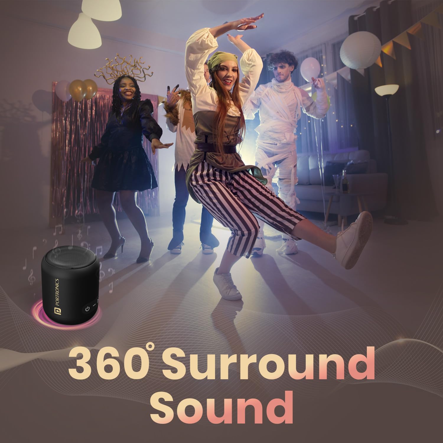 Portronics SoundDrum 1 12W TWS Portable Bluetooth Speaker with Powerful Bass