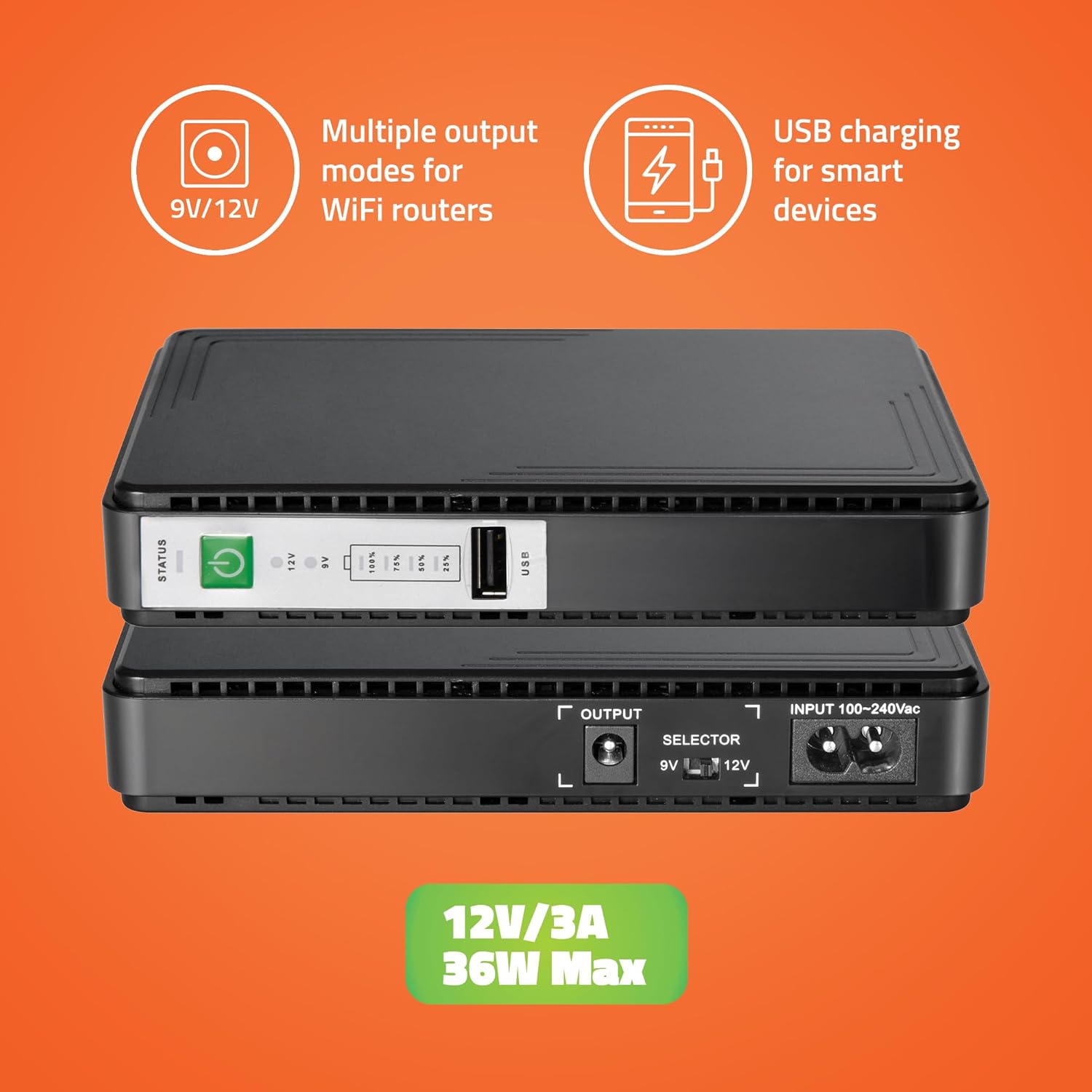 Artis AR-MINIDC-3 Mini UPS for WiFi Router/Modem/Set top Box Devices 8800mAh Battery