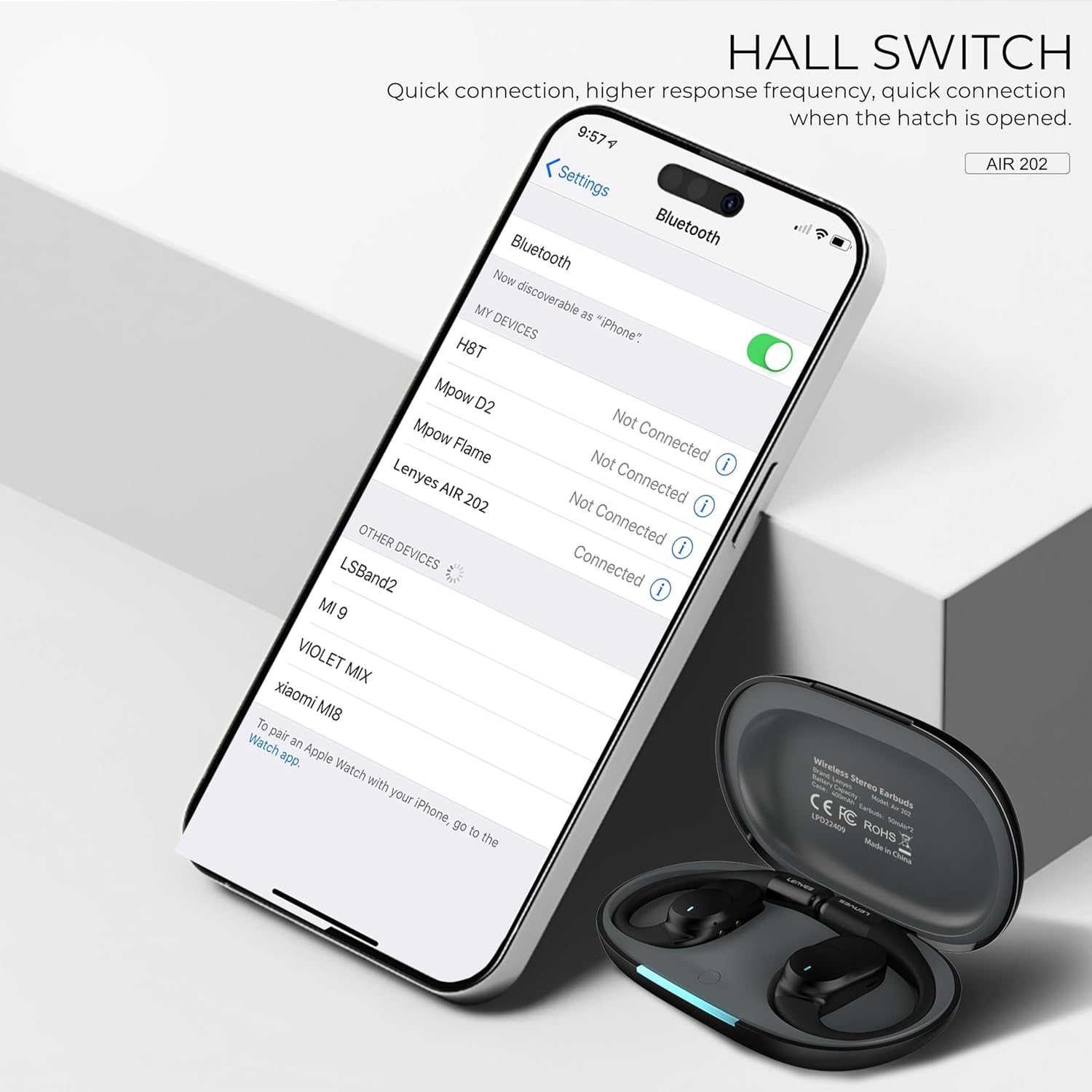 Lenyes AIR 202 Bluetooth 5.4 Wireless Earphones