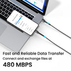 Portronics Konnect X 3A Unbreakable Nylon Braided USB to Type C Fast Charging Cable 2M Long