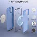 Vaku Luxos® Liquid Silicon Magpro TPU Back Cover Case for iPhone 17 - Sky Blue