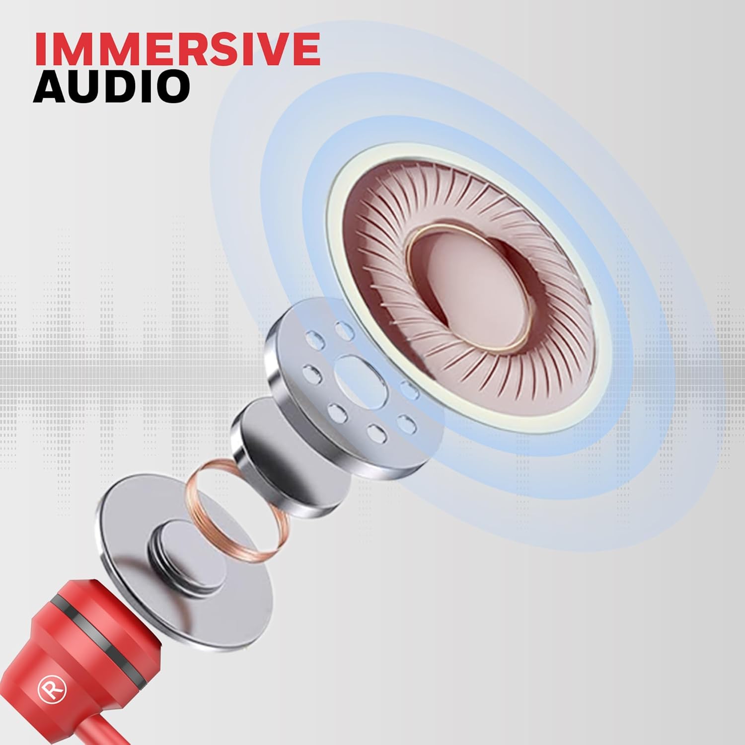 Honeywell Moxie V50 Wired Earphones with Built in Mic, 10mm*2 Drivers