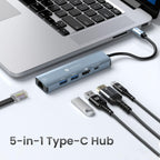 Portronics Mport 51 5-in-1 Type C HUB/Docking Station