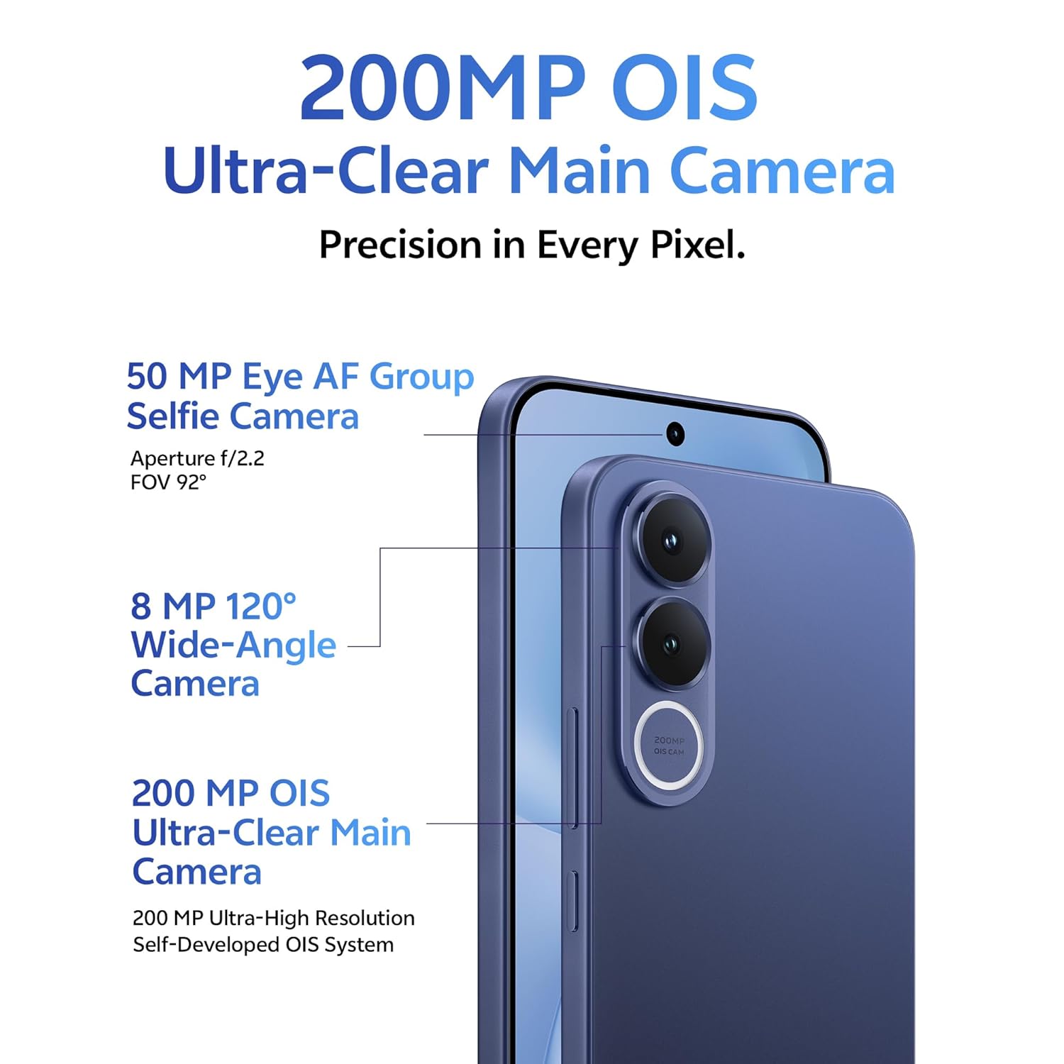 vivo V70 FE 5G (Monsoon Blue, 8GB RAM, 256GB Storage)
