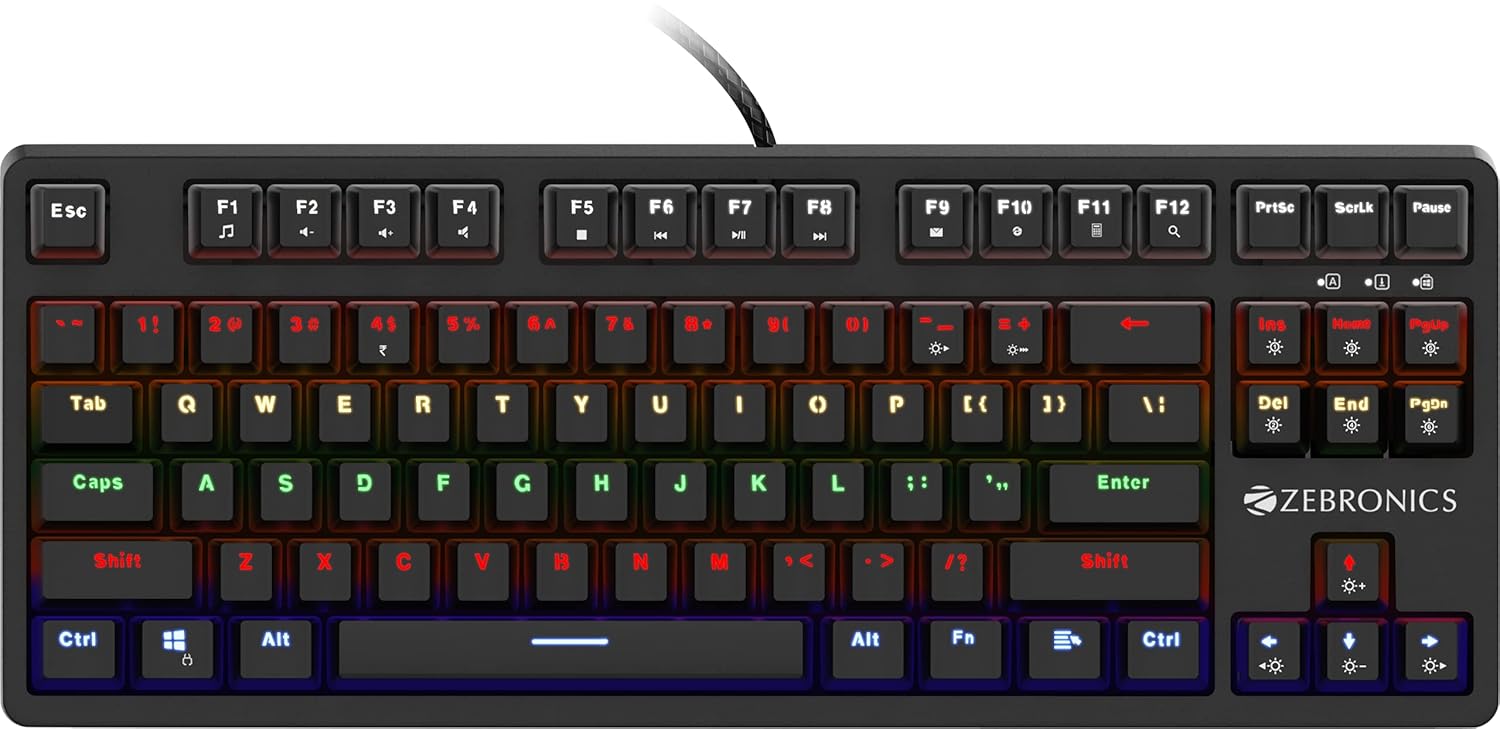 ZEBRONICS Zeb-MAX V2 Premium Mechanical TKL (Tenkeyless) Keyboard