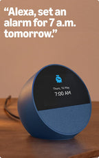 Amazon Echo Spot (latest model), Smart alarm clock with vibrant sound, Alexa and Bluetooth | Black