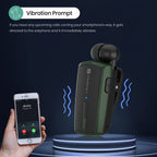 Portronics Harmonics Klip 4 Retractable Bluetooth Music & Calling Earphone with Long Playtime, Vibration Prompt (Green)