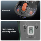 ZEBRONICS Sheer Plus Wireless Mouse, Dual Mode (2.4GHz + BT), Dual Bluetooth, Dual Dongle (USB A & USB C), Upto 3200 DPI, Silent Operation, RGB LED, 4 Buttons, for Mac | Laptop | Computer (Black)