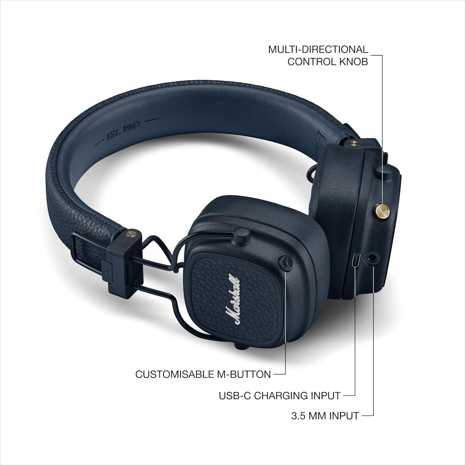 Marshall Major V Wireless On Ear Headphones - Midnight Blue