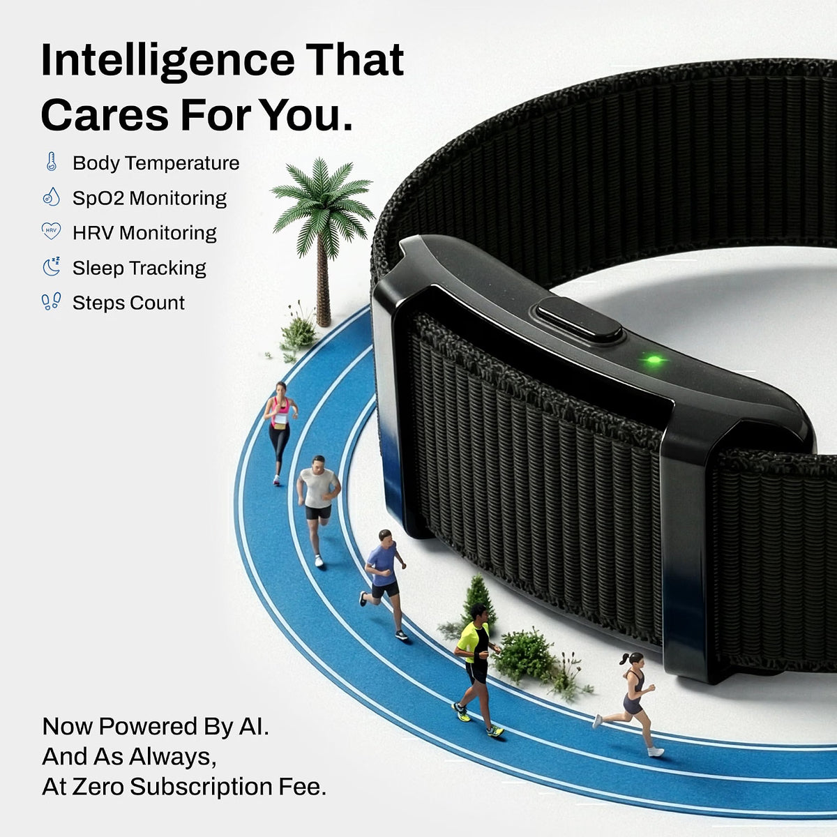 Pebble Qore 2 Smart Band Heart Rate | Black