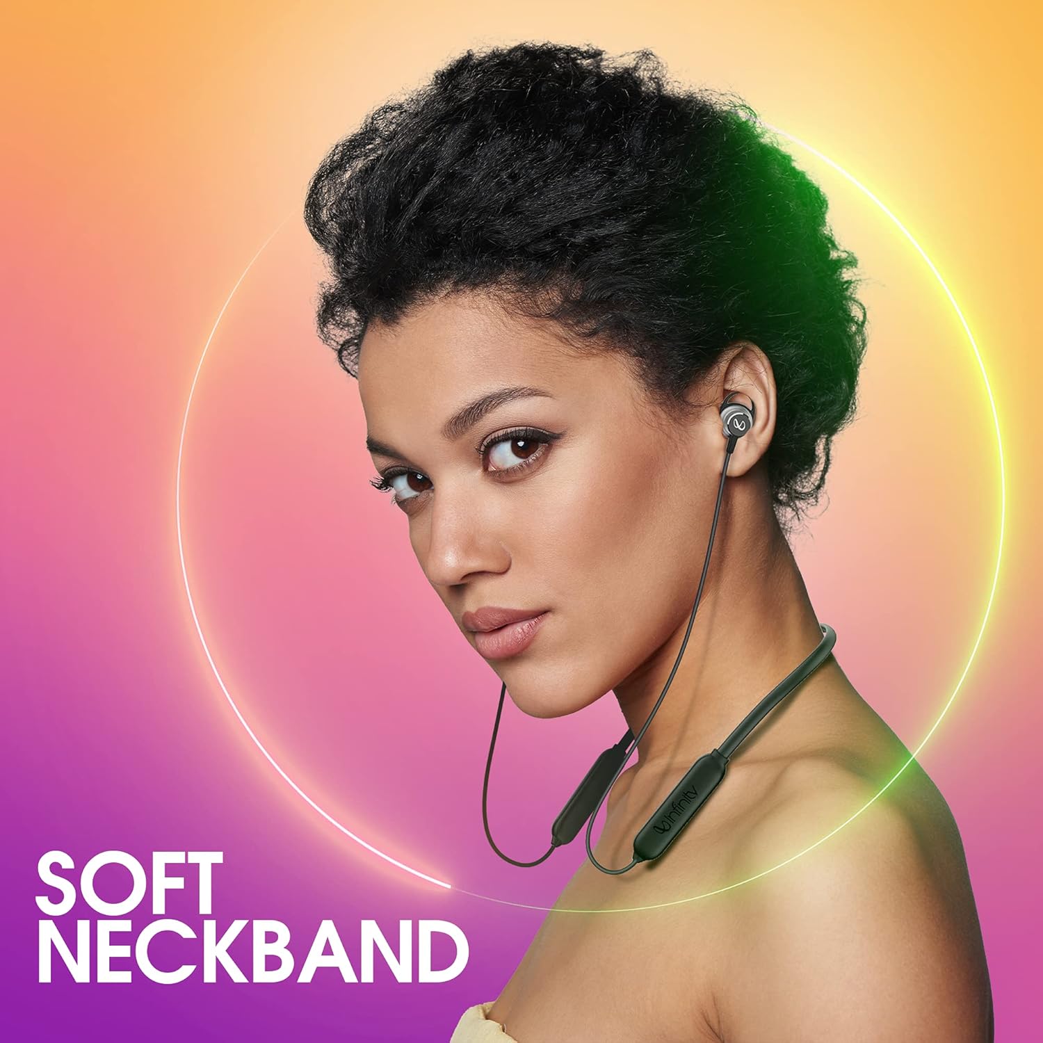 Infinity by Harman Glide N200, in Ear Wireless Earphones with Mic, 20 Hours Playtime with Fast Charging, Deep Bass, Dual Equalizer, Premium Metal Earbuds, Bluetooth 5.0, IPX5 Sweatproof (Black)