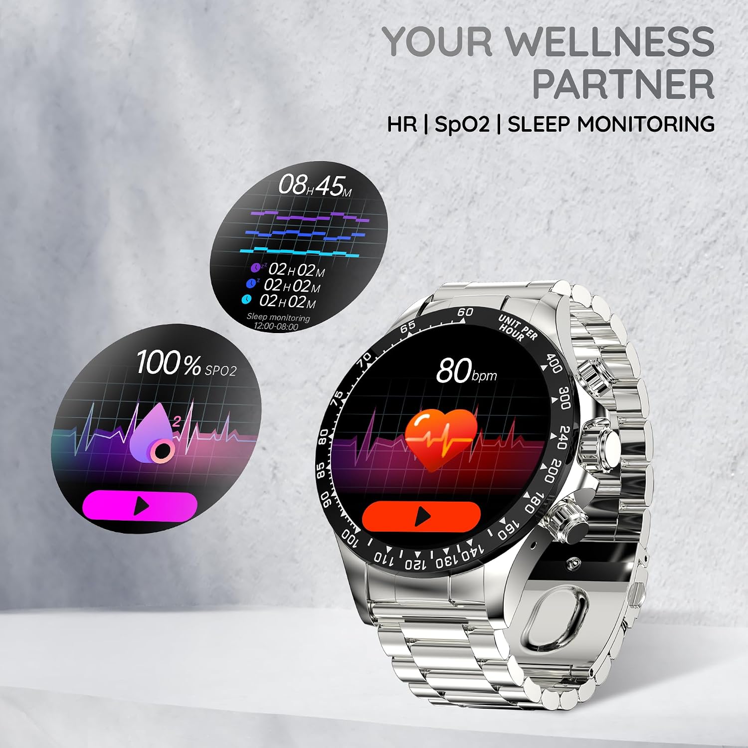 Pebble Zenith 1.53" (3.89 cm) 600 Nits HD Display