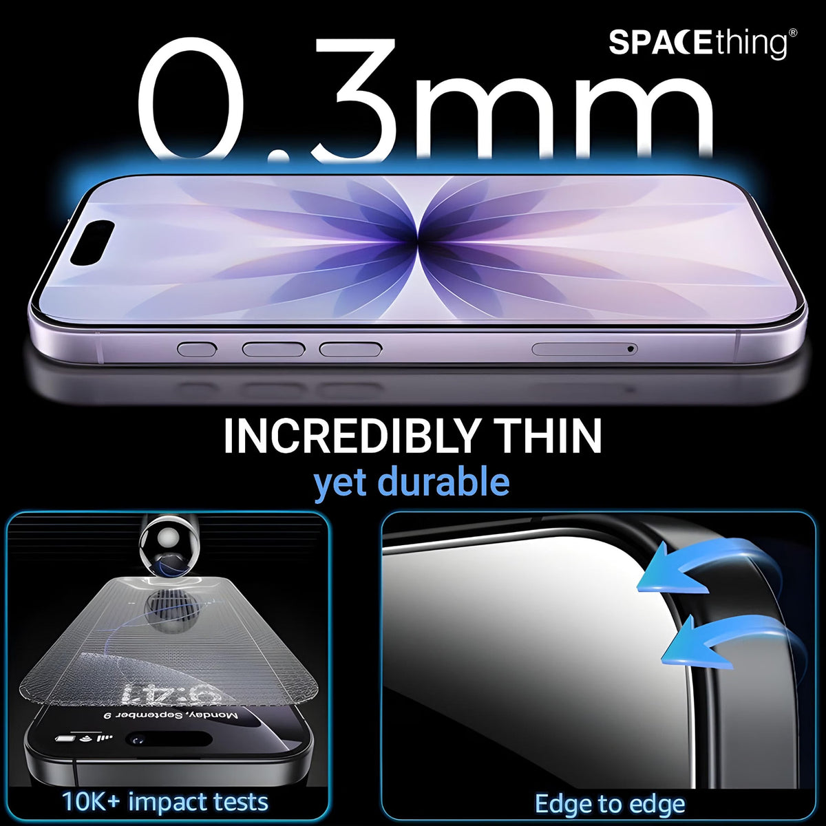 Spacething Titan 360 Degree Privacy Glass for iPhone 18 Pro Max/Pro, Anti Spy Screen Protector
